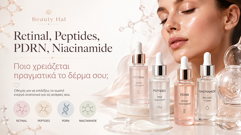 Retinal, Peptides, PDRN, Niacinamide: ποιο χρειάζεται πραγματικά το δέρμα σου;