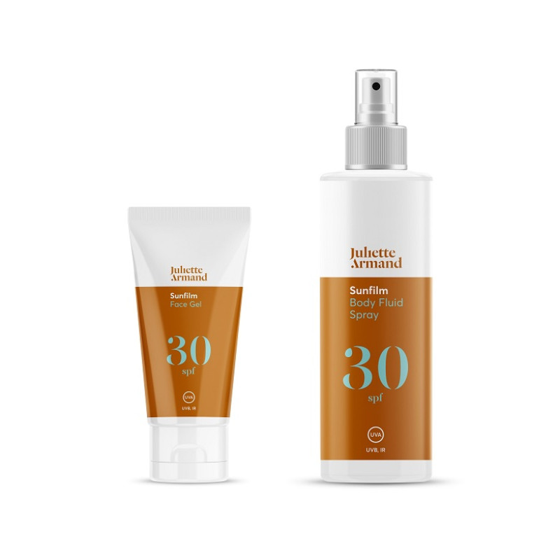 Juliette Armand Sunfilm Face Gel SPF 30+ 55ml & Body Fluid Spray SPF 30 200ml