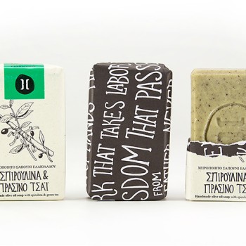 Helleo Σαπούνι με Σπιρουλίνα & Πράσινο Τσάι Helleo Σαπούνι με Σπιρουλίνα & Πράσινο Τσάι