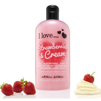 I love...Bubble Bath & Shower Crème Strawberries & Cream 500ml I love...Bubble Bath & Shower Crème Strawberries & Cream 500ml