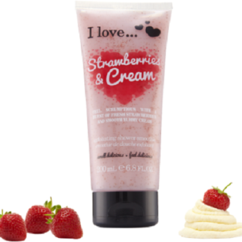 I love...Exfoliating Shower Smoothie Strawberries & Cream 200ml I love...Exfoliating Shower Smoothie Strawberries & Cream 200ml